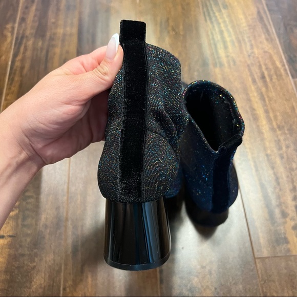 ZARA Glitter Fitted Fabric Heeled Ankle Boots - Picture 8 of 9